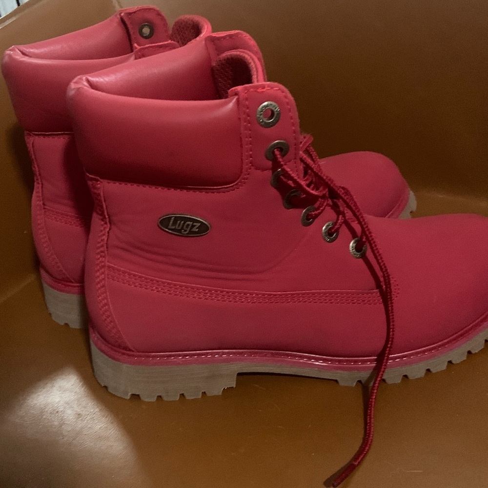 Lug Red Combat Boots - Picture 5 of 8